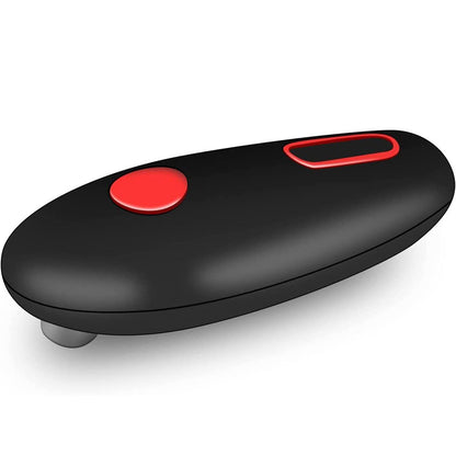 Compact black electric can opener, side view