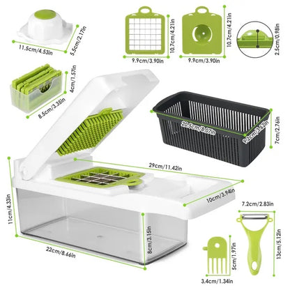 Vegetable chopper dimensions and included attachments